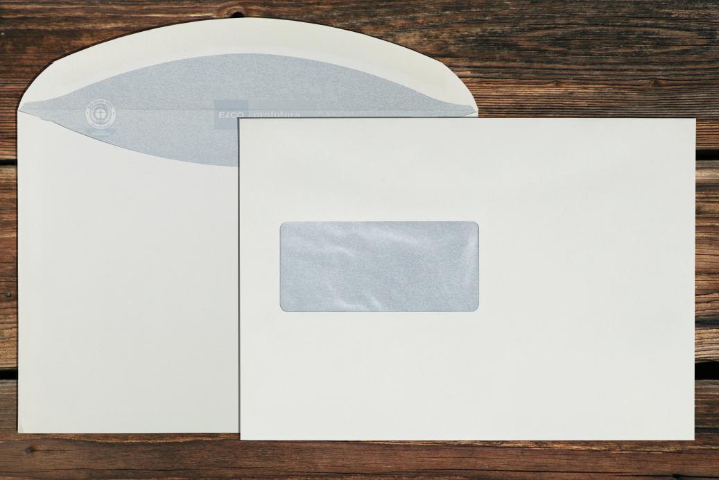 Kuvertierhüllen mit Fenster C5 162x229 mm Nassklebend Recycling Naturweiß 100 g/qm